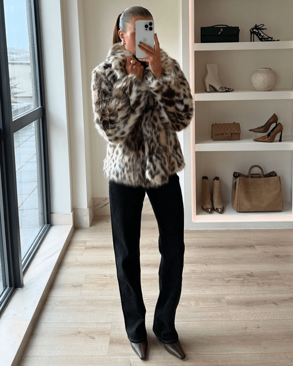Nora Leopard Faux Fur Coat