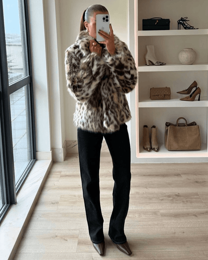 Nora Leopard Faux Fur Coat