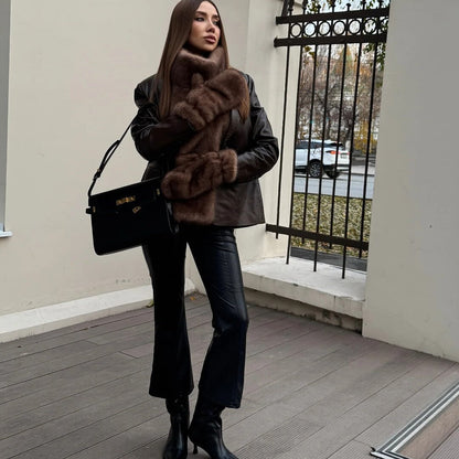 Rina Faux Fur Turtleneck Vest