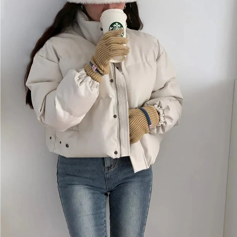 Samantha Faux Leather Puffer Jacket