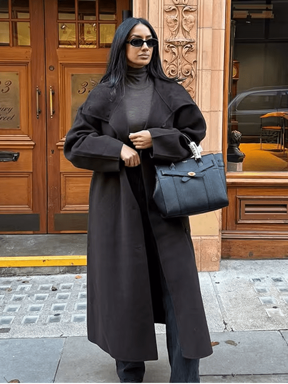 Sheryl Stand Up Collar Belted Long Coat