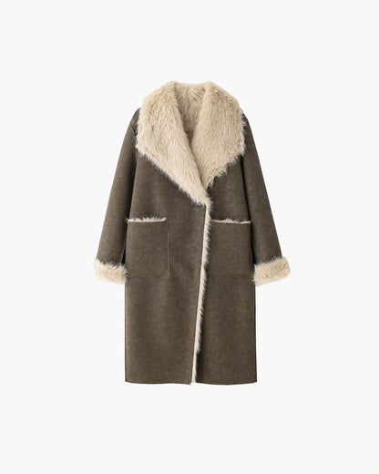 Sydney Faux Fur Suede Long Coat