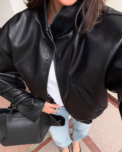 Sylvia Zip Up Leather Jacket