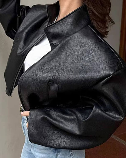 Sylvia Zip Up Leather Jacket