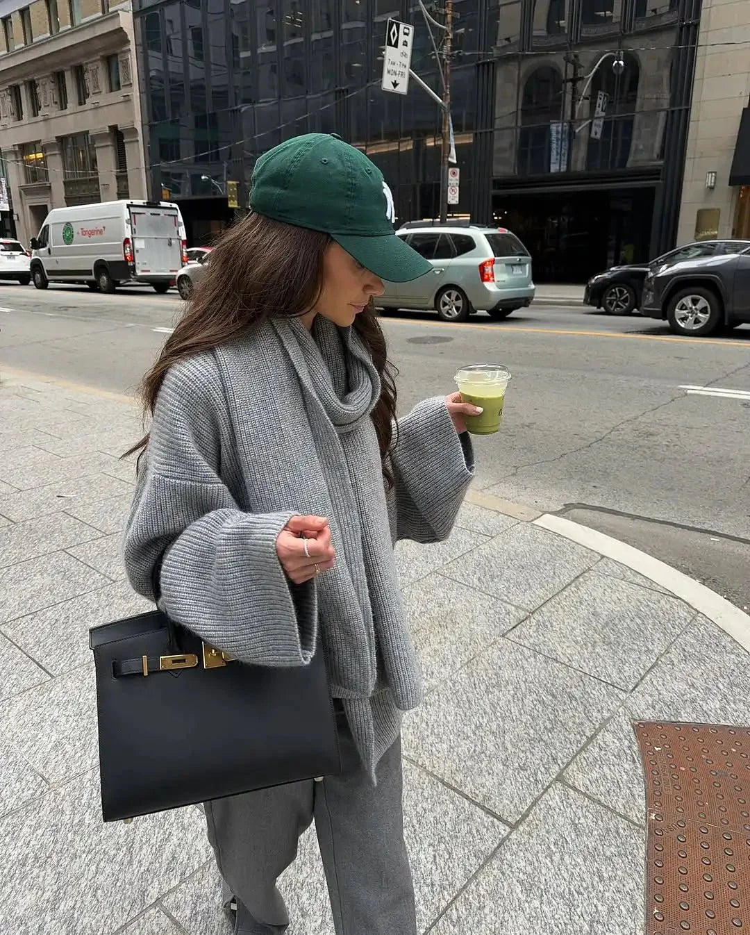 Xia Loose Knit Pullover with Scarf