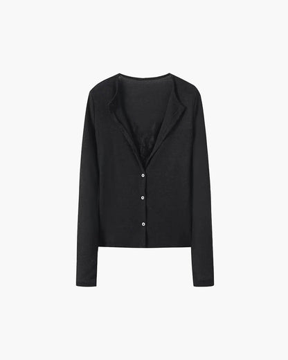 Ada Paneled Lace Trim Top