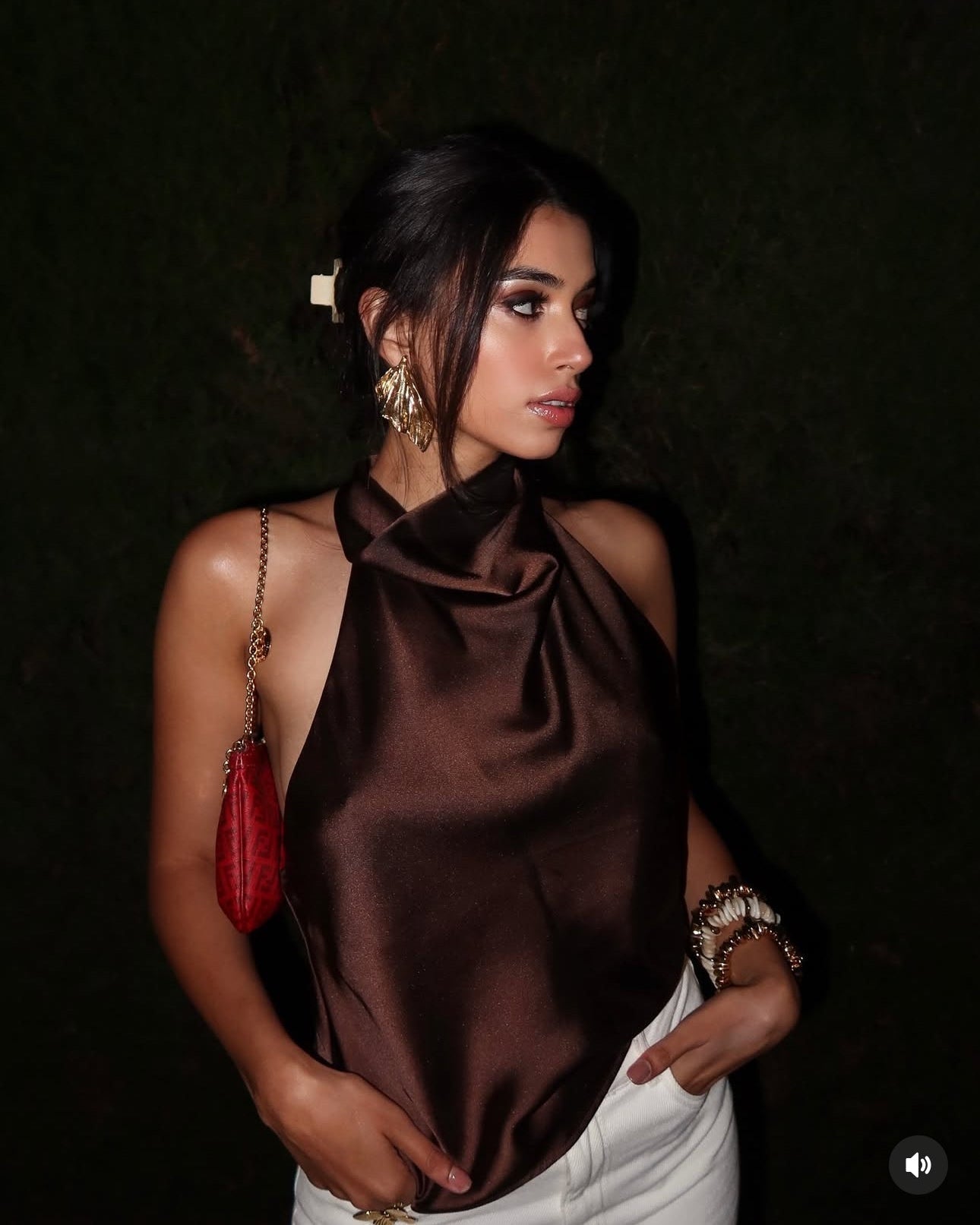 Anastasia Halter Backless Satin Top