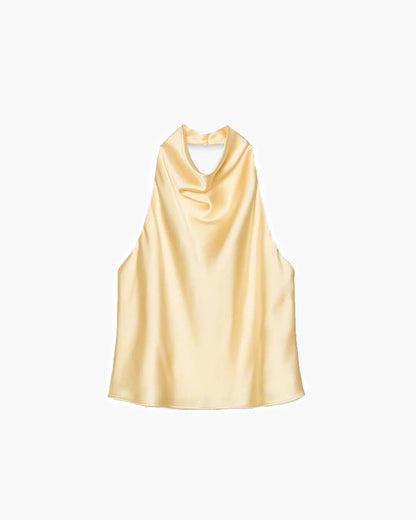 Anastasia Halter Backless Satin Top