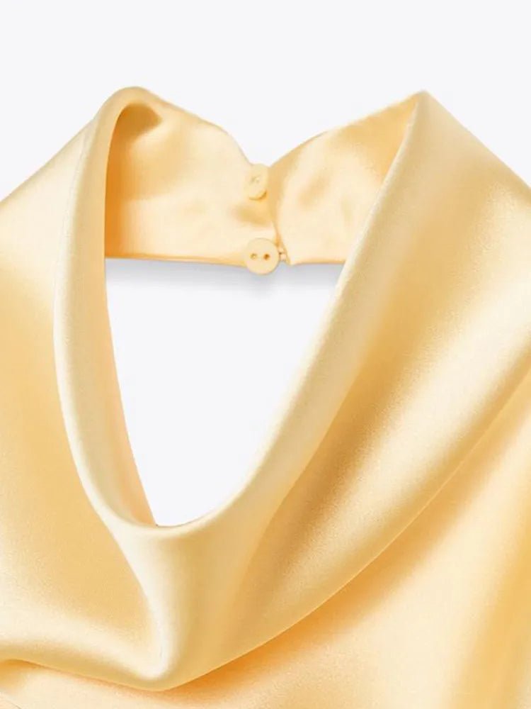 Anastasia Halter Backless Satin Top