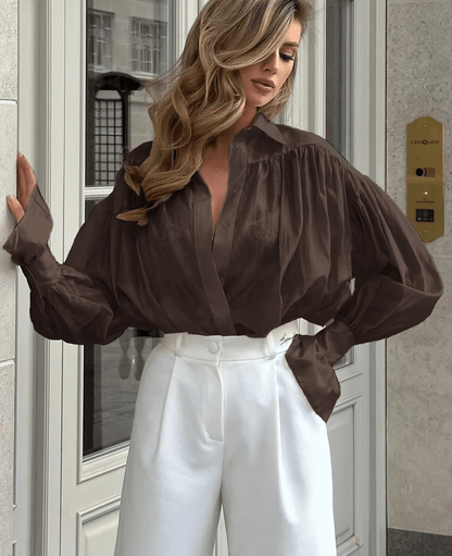 Brielle Button Down Sheer Blouse