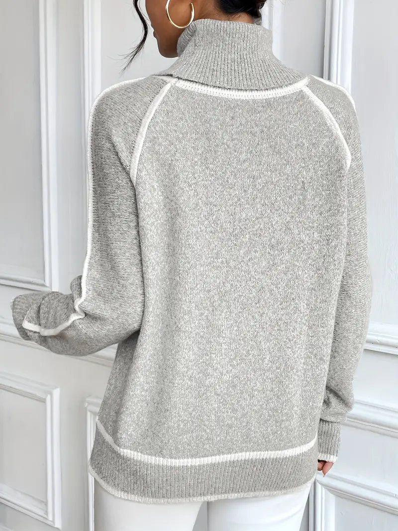 Juvy Contrasting Turtleneck Sweater