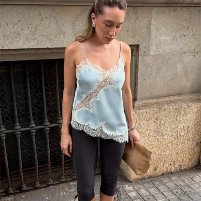 Kara Asymmetric Satin Cami Top