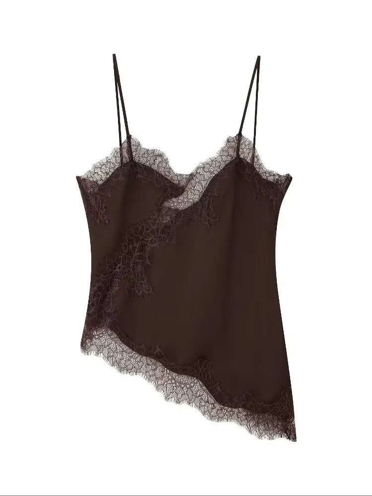 Kara Asymmetric Satin Cami Top