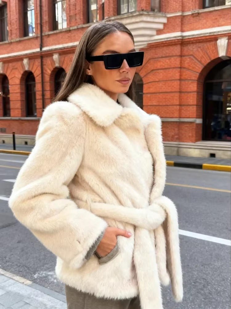Isabelle Belted Faux Fur Coat