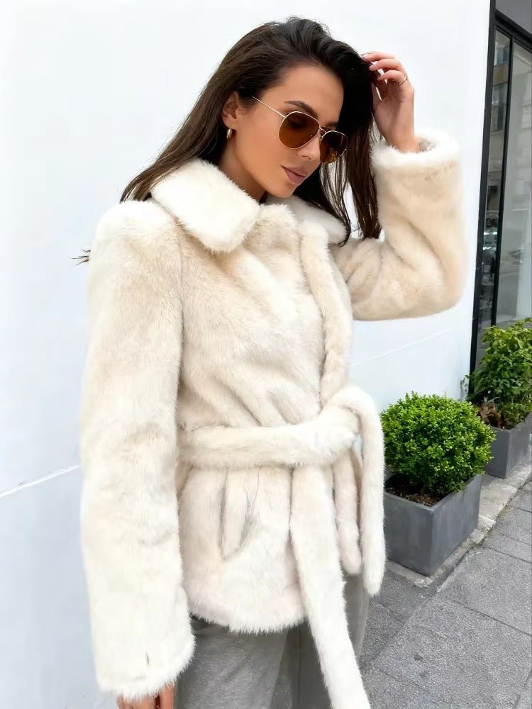 Isabelle Belted Faux Fur Coat